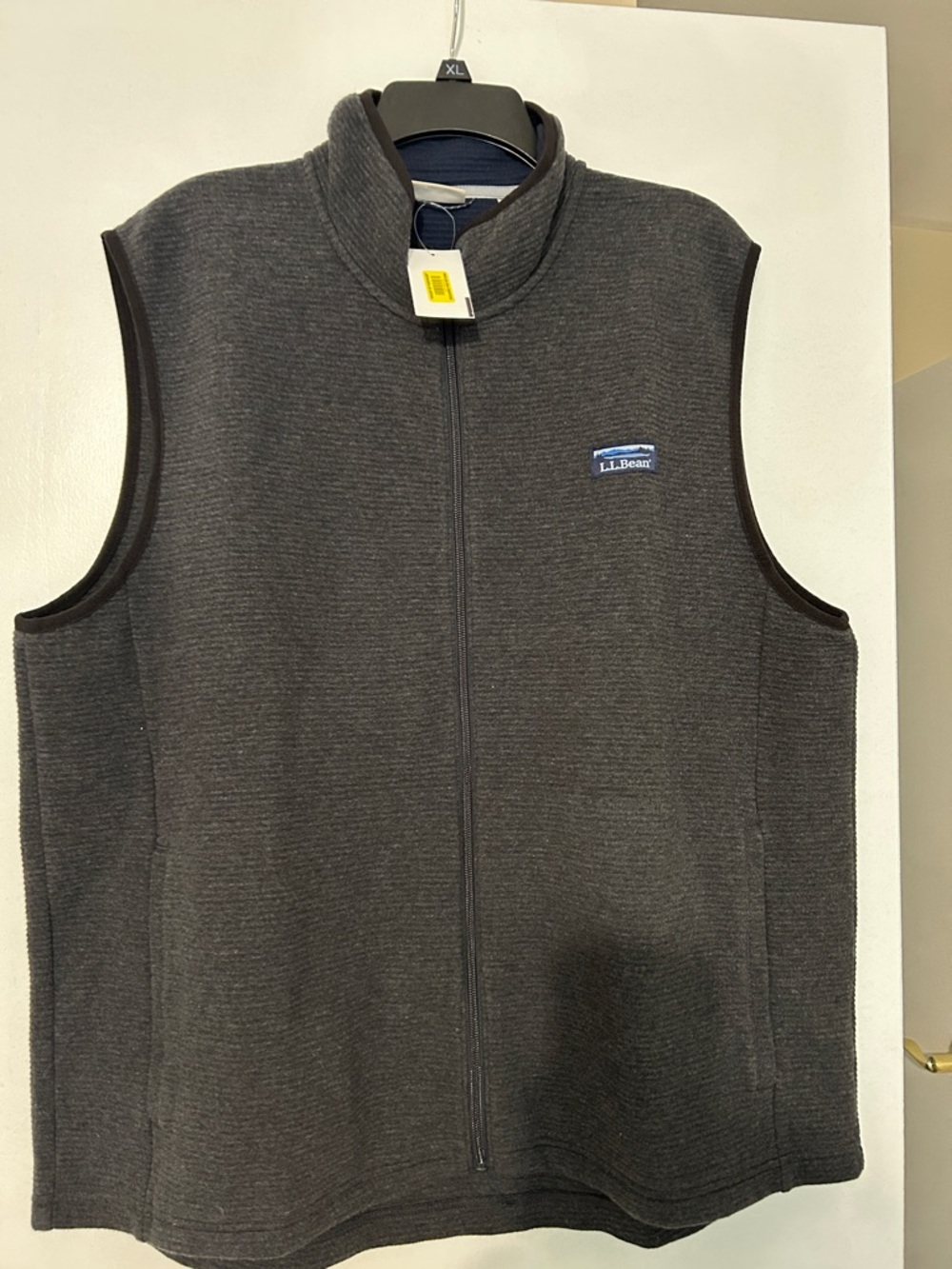 L.L. Bean Dark Charcoal Full-Zip Fleece Vest